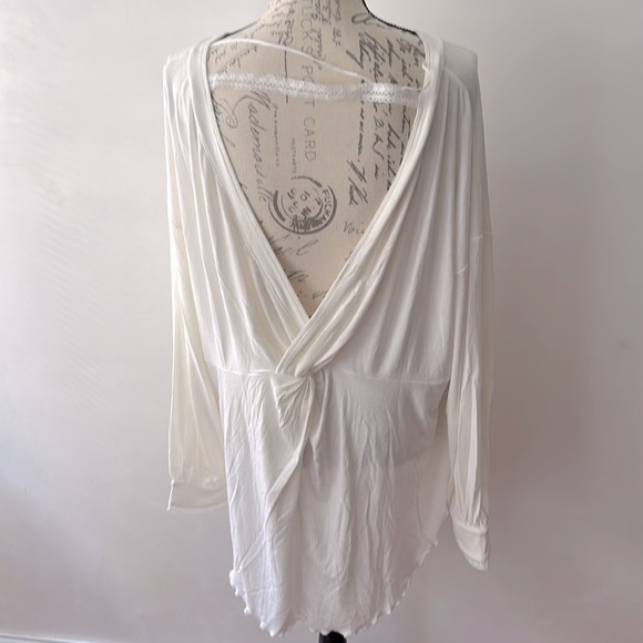 NWOT - Free People - Plunge Back White Tunic - L - Picture 3 of 7